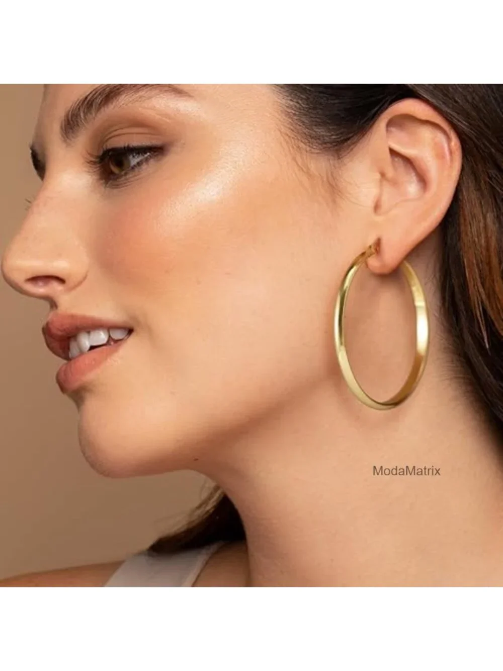 3mm Wide Large Hoop Earrings Hypoallergenic 925 Sterling Silver Post